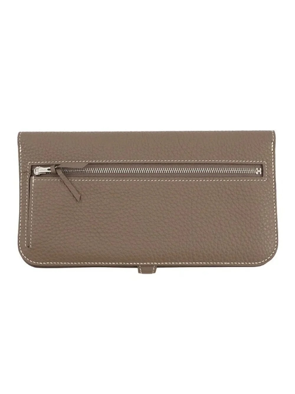 Hermes Wallet Dogon Long Etoupe Silver Togo